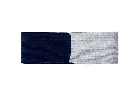 elegante sciarpa per cani in cashmere bicolore grigia e blu
