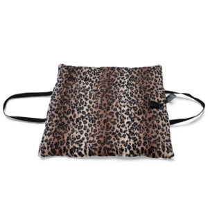 Borsa che si trasforma in tappetino da viaggio per cani in tessuto leopardato con manici laterali per il trasporto firmata HollyOwl
